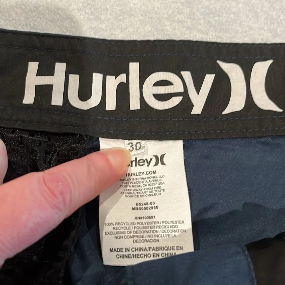 Men’s Hurley, athletic shorts, size 30